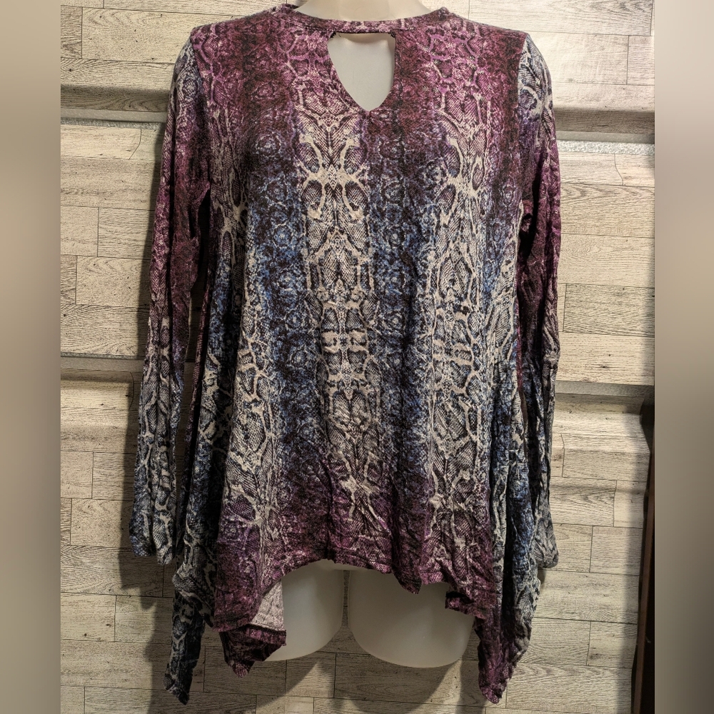 Jennifer Lopez Purple and Blue Snake Print Tunic